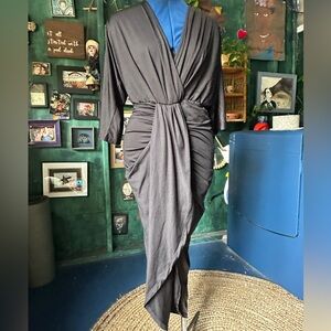 Chic Black Draped Dress